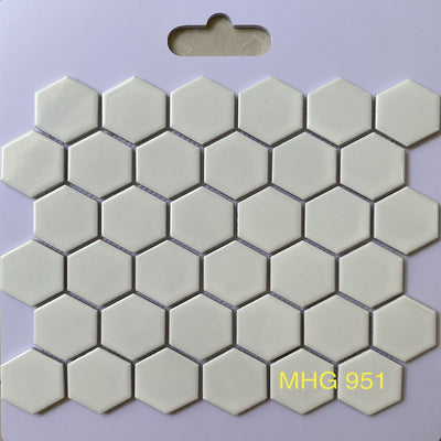 Hexagonal ceramic mosaic tile MHG 951