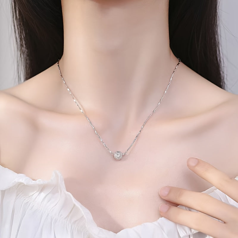 925 Silver Necklace Lucky Beads Elegant Allergy