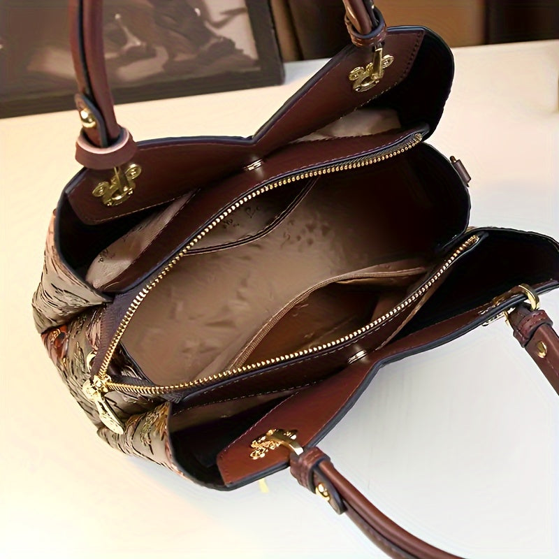 Big Handbag 2024 New Fashion Mother Bag Light Luxury Large Capacity Women Bag Feeling Middle-aged Women Bag - Daisan Mart