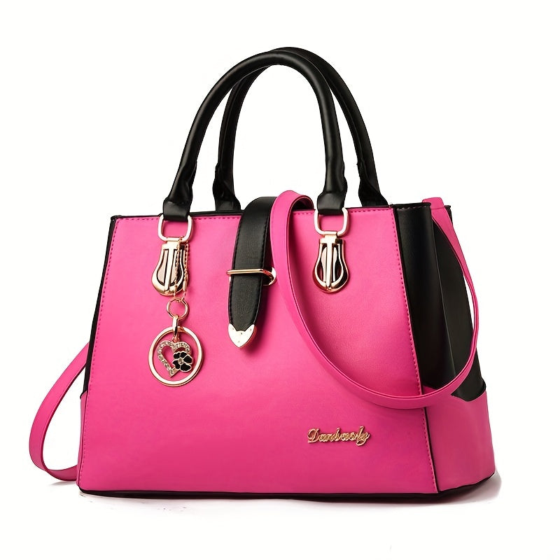 Elegant Women's Handbag with Letters, Convenient Double Strap