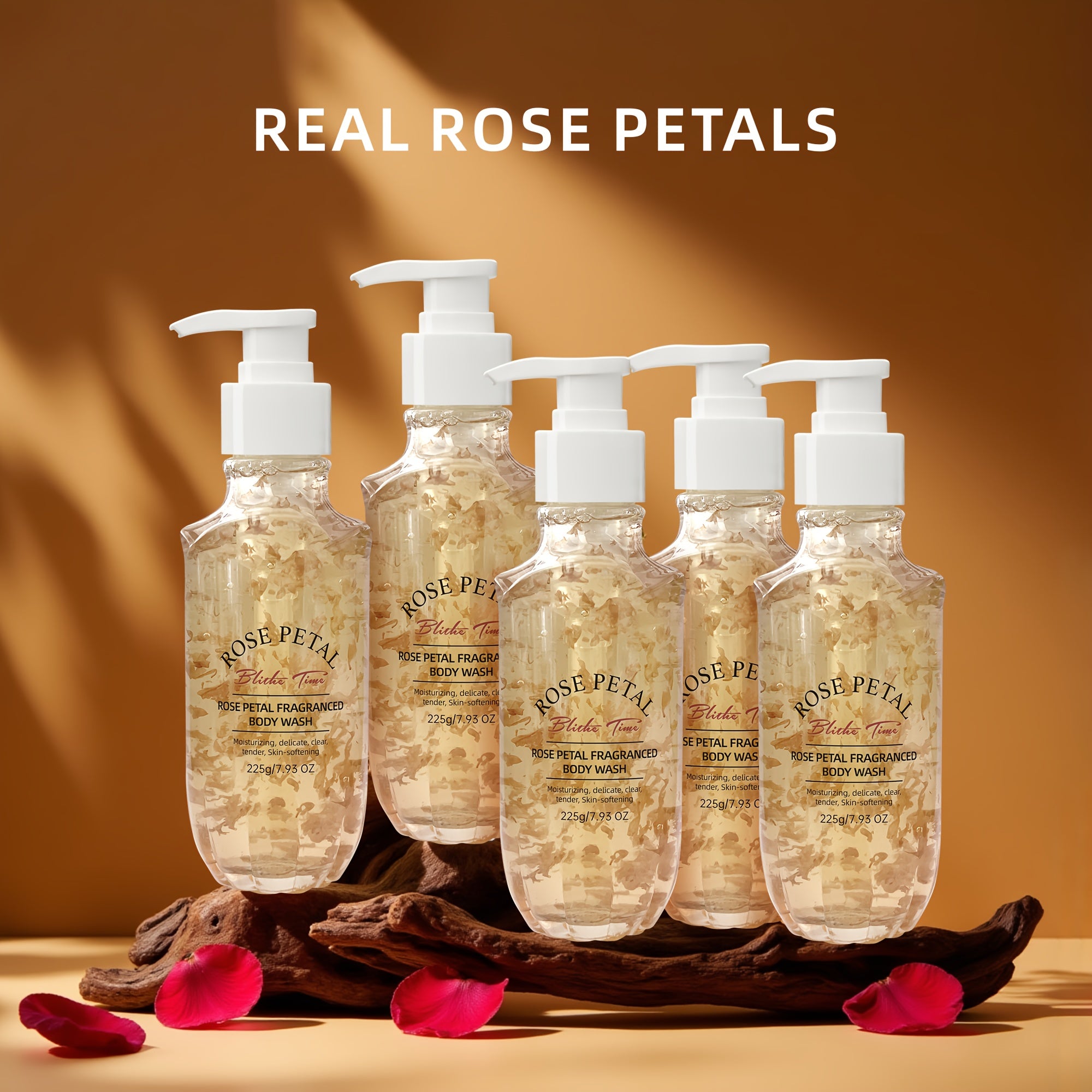 Blithe Time Rose Petal Fragrance Shower Gel*5pcs/set Fragrance Shower Gel Shower Gel, Shea Butter Shower Gel, Shower Gel Beautiful Shower Gel, Moisturizing Shower Gel, Shower Gel for Women, Daily Skincare, Body Cleansing, Ele