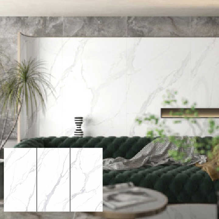 Marble Brick Wall with Orange Marble and Digital Technology
