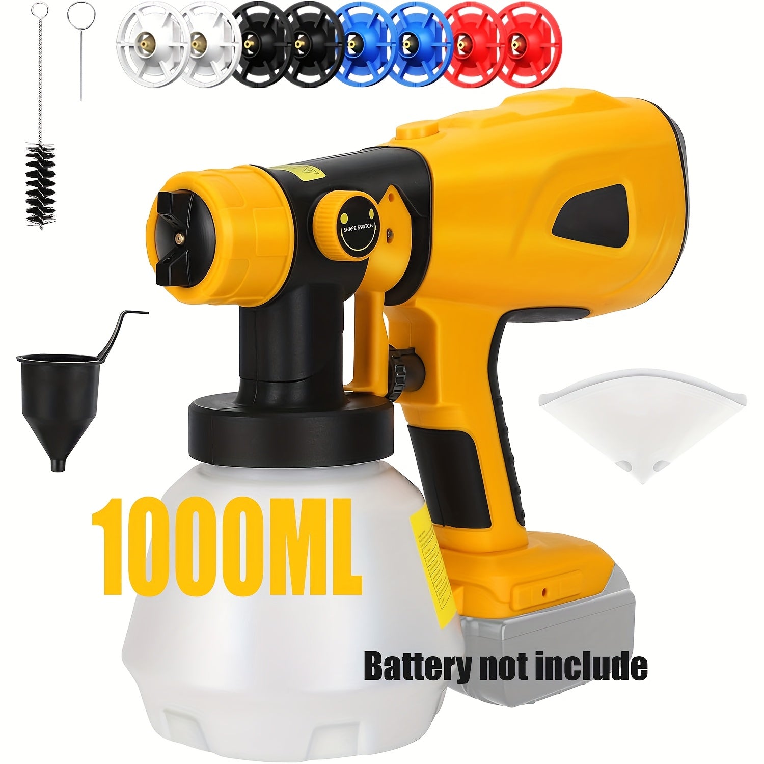 High Pressure Electric Airless HVLP Paint Sprayer with 2 Rechargeable Batteries, 33.81oz Container, Easy to Clean for House Painting Furniture Cabinets Walls Doors Car Repair DIY