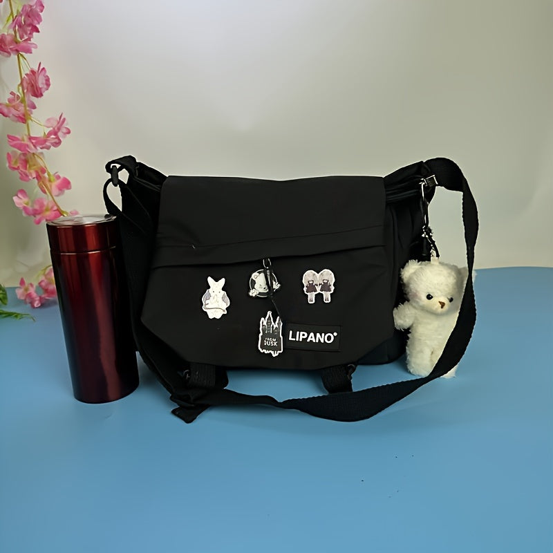 Harajuku Nylon Crossbody Bag Multi-Function Unisex Large Size