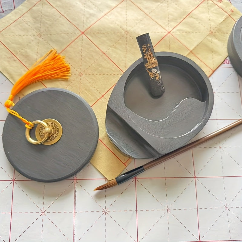 Traditional Inkstone Set with Pen - Anti-Evaporation