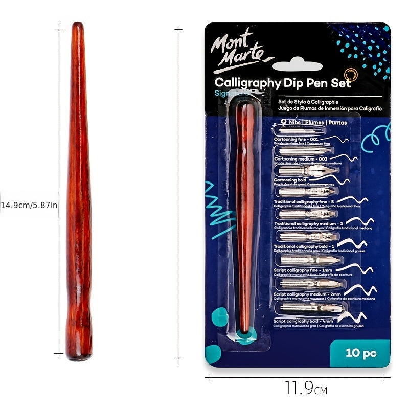 9 Calligraphy Nibs+ Dip Pen Set For Cartoon Animation Lettering Sketching Art Drawing Mapping Decorative Designs - Daisan Mart