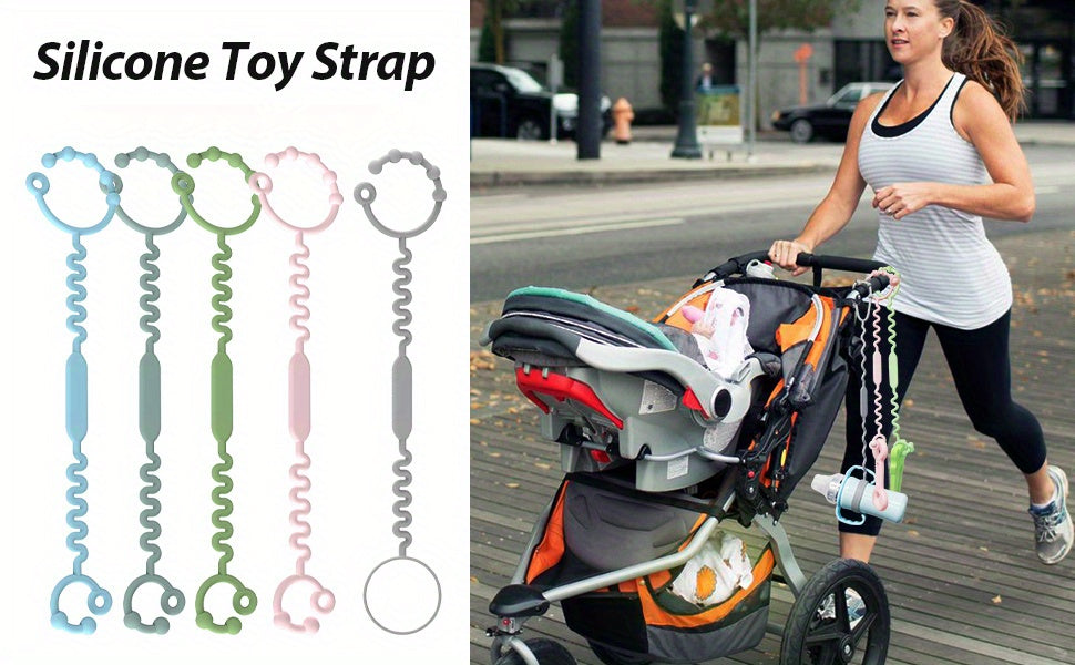 3-Pack BPA-Free Silicone Safety Straps for Babies: Secure Teething, Sippy Cups, & Accessories on Strollers, High Chairs, Car Seats - Daisan Mart