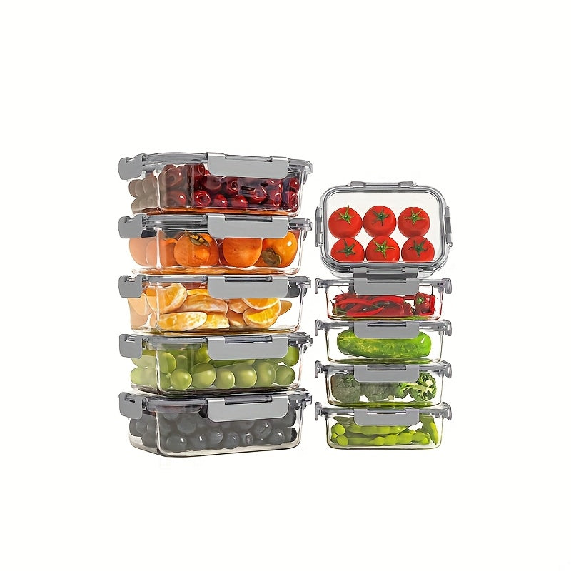 5 Color Stackable Glass Storage Containers with Lids, Air-Tight Pre-Meal Prep Bento Boxes, Microwave, Refrigerator, Dishwasher & Oven Safe, Reusable Rectangular Kitchen Containers, Hand Wash Only, Perfect Gift for Family & Fr