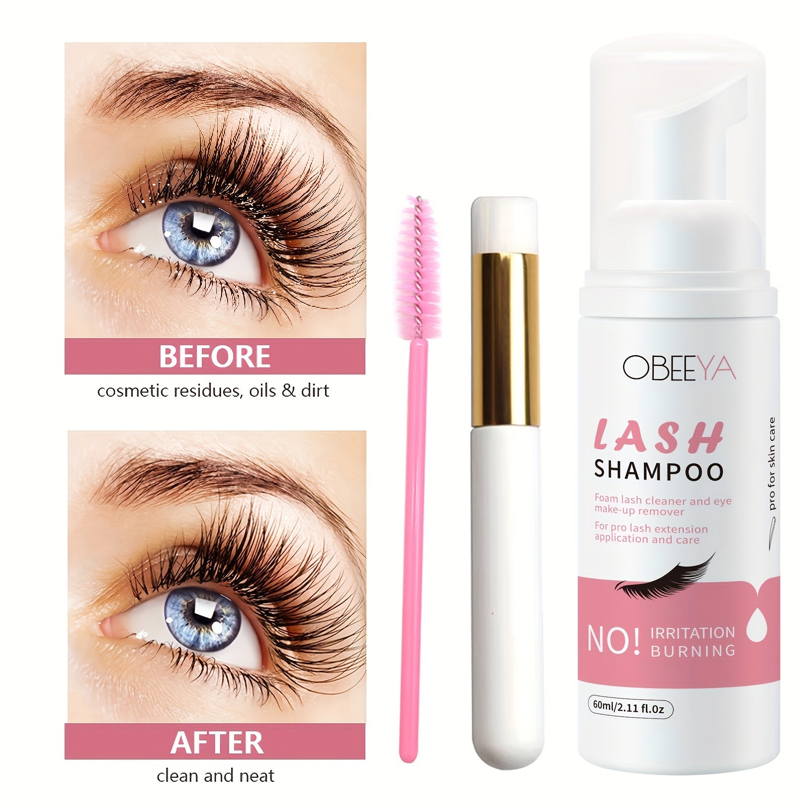 Sữa Rửa Mi & Mí, Bộ Cọ Tẩy Trang Không Paraben Sulfate