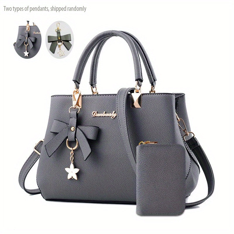 Women's Handbag with Multi-Functional Bow and Cute Mini Wallet