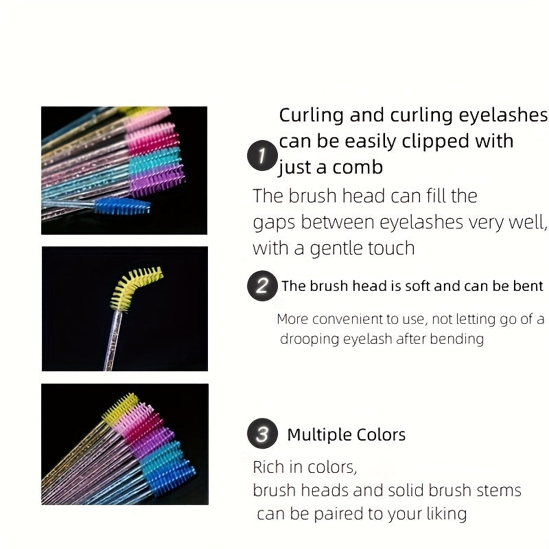 Set of 20 Multi-purpose Crystal Mascara Brushes for Convenient Eyelash Brushing