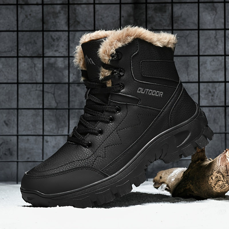 Giày Leo Núi Nam Cổ Cao Lót Lông Dày Chống Thấm