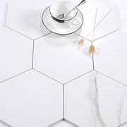 White hexagonal tile with smoke pattern, size 200x230x115mm, code 23029 (23001)