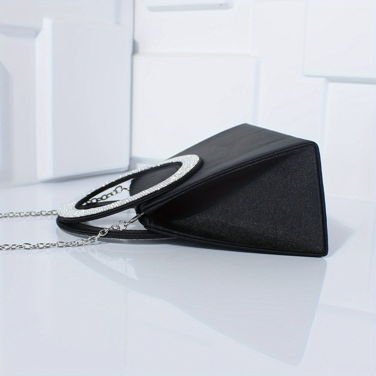 優雅高端水鑽晚會舞會單肩斜挎鏈條包，女士優雅手提包，女士派對包，女士優雅包，特殊場合錢包，正式活動手拿包，迷人斜挎包