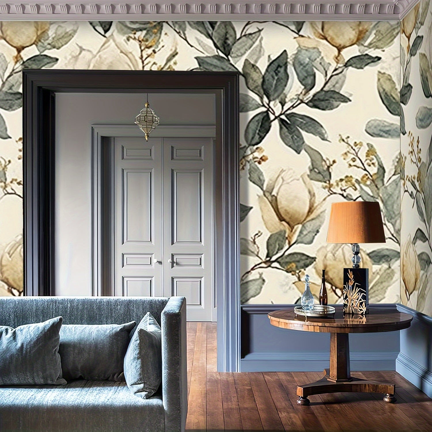 Giấy Dán Tường Canvas Boho Hoa Mộc Lan Tự Dán USA - Daisan Mart