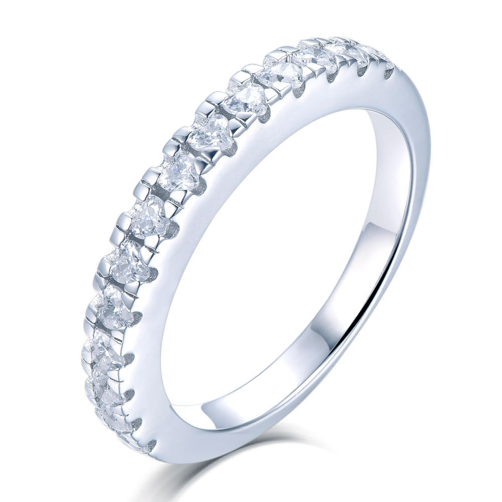 Moissanite Engagement Ring 925 Sterling Silver Finger Ring Eternity CZ Small Engagement Ring - Daisan Mart