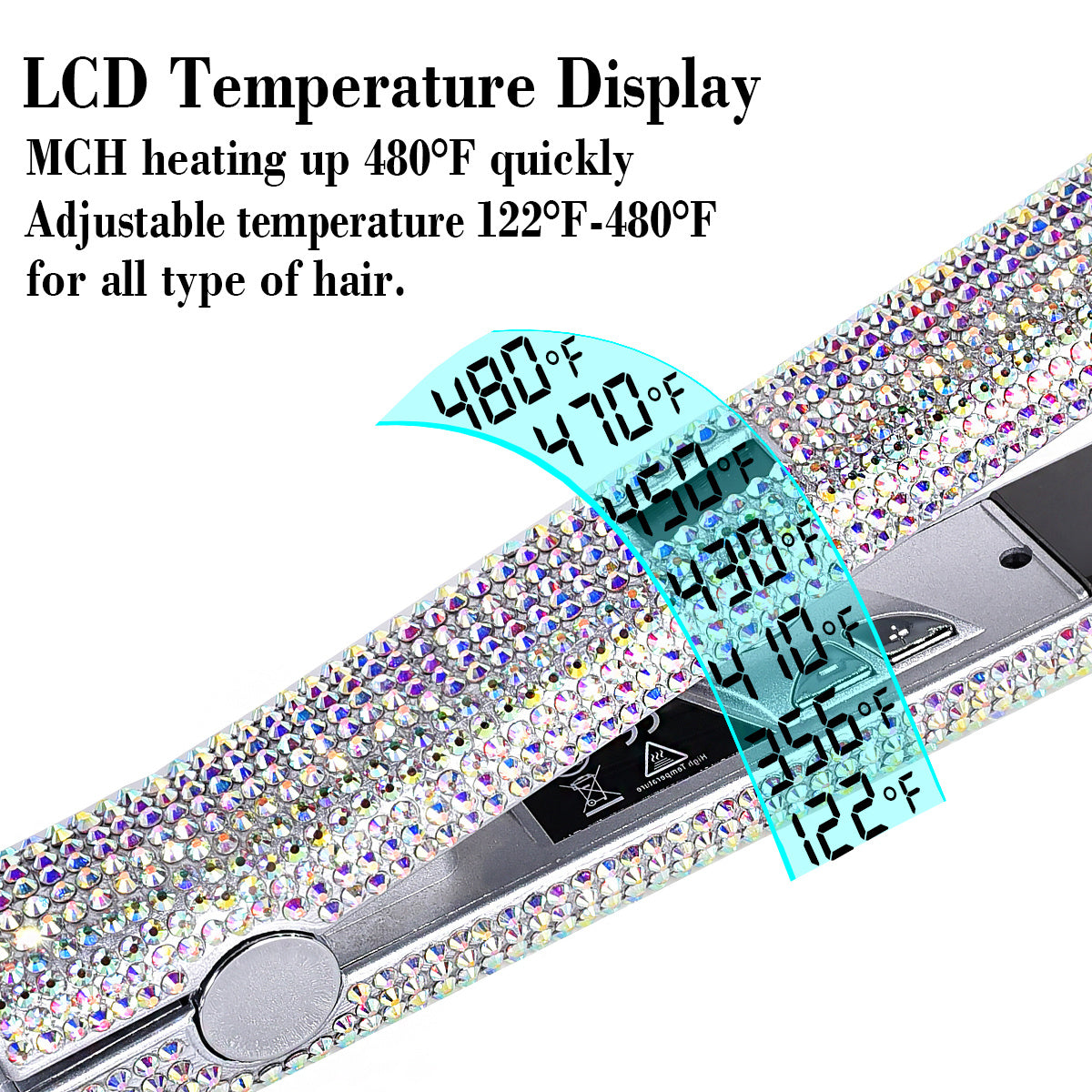 MEEKNISS Kẹp Tóc 2-trong-1 Nano, Màu Hồng Đen Lấp Lánh - Daisan Mart