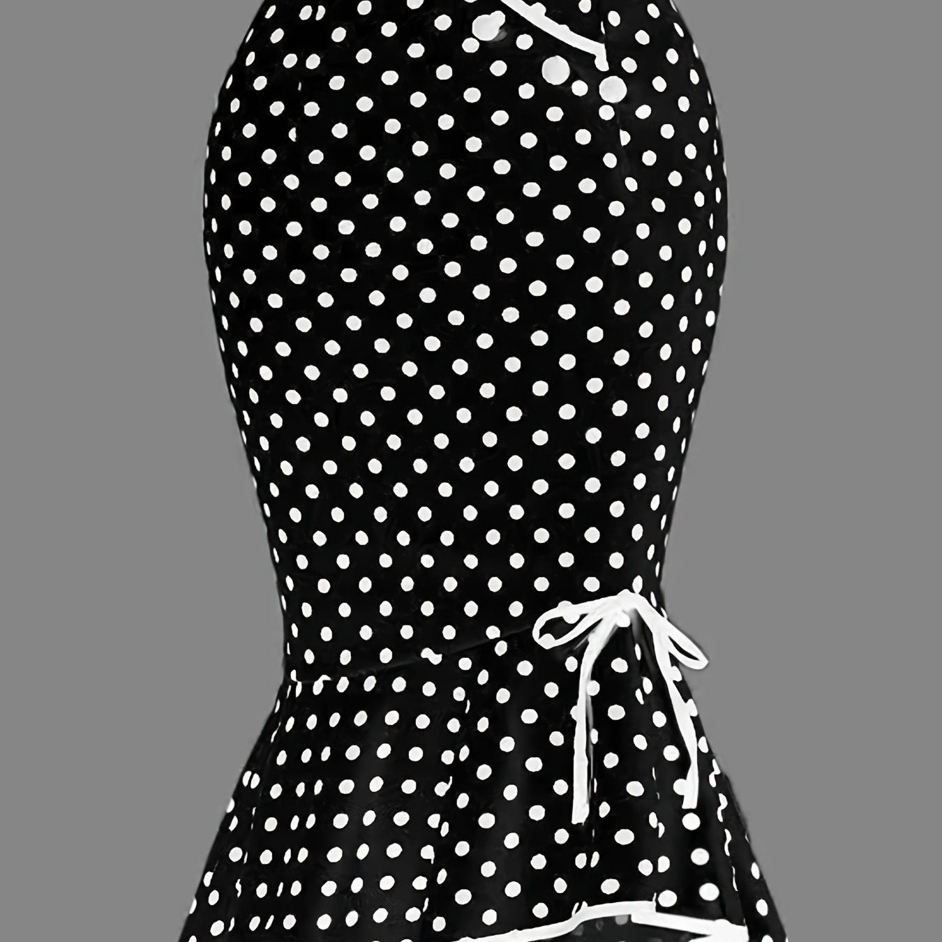 Polka Dot Bodycon Button Lace Up Skirts, Sexy Mature Fishtail Party Skirts, Women's Clothing - Daisan Mart