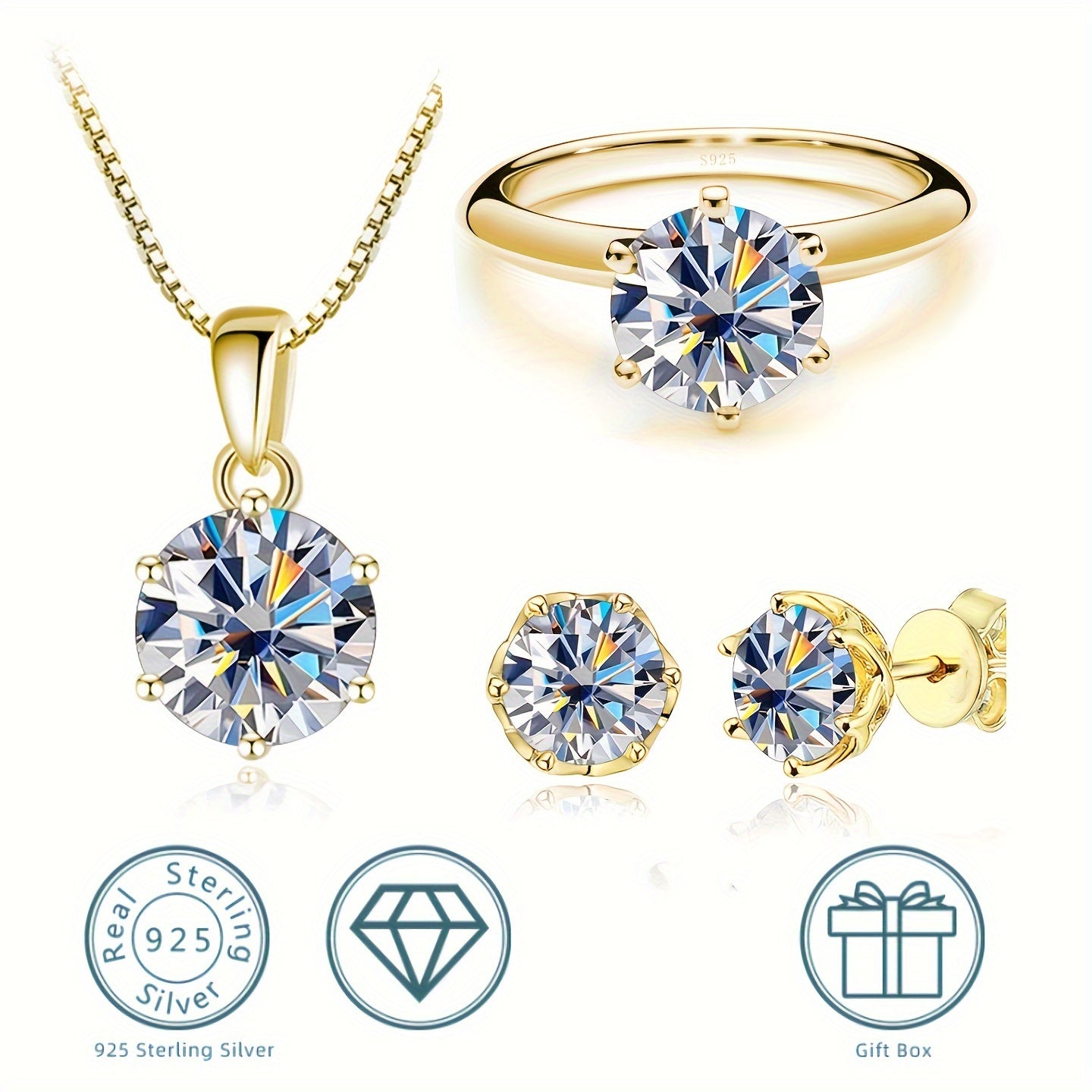 Bộ Trang Sức Moissanite 925 - Vẻ Đẹp Tinh Tế và Sang Trọng