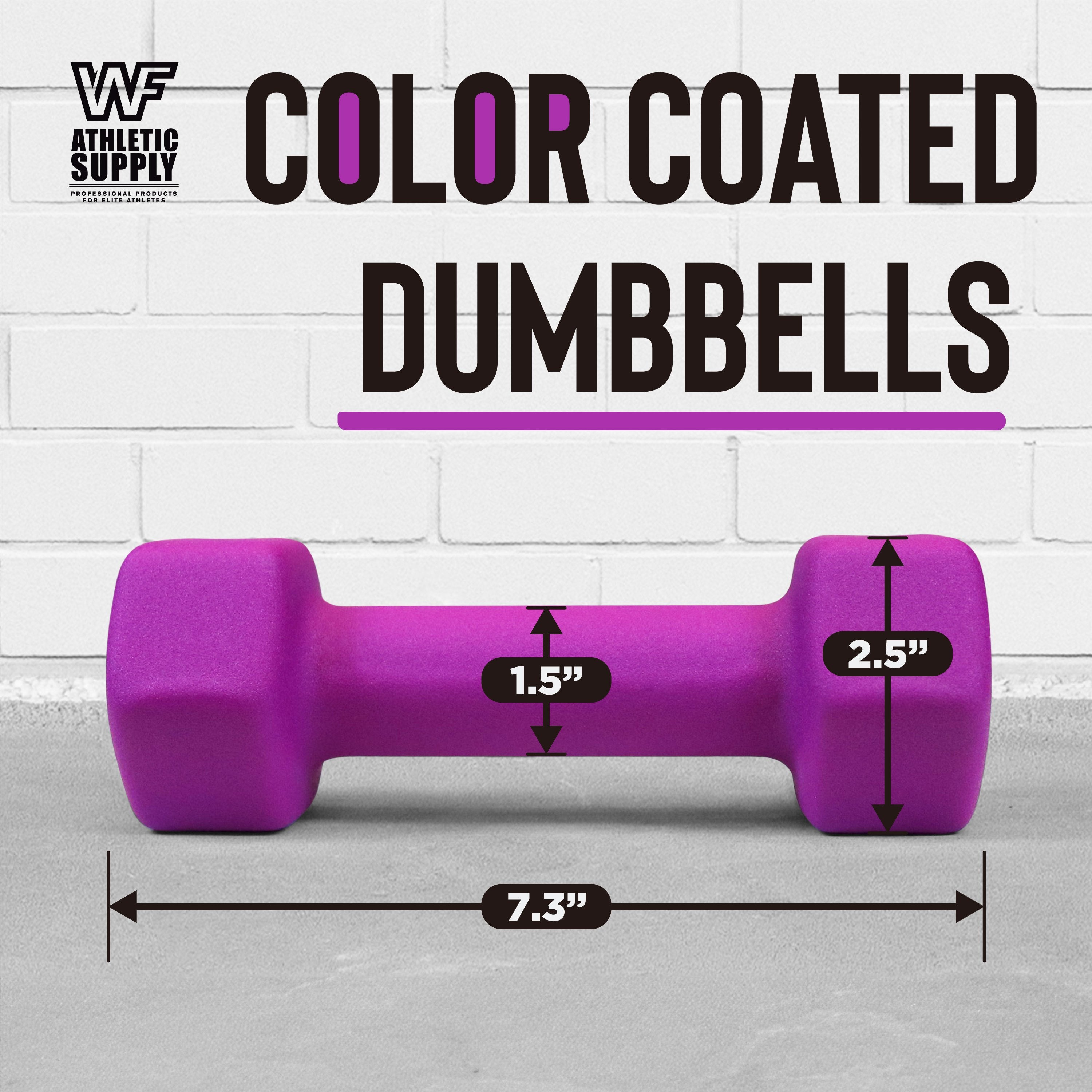 CAPHAUS Neoprene Anti-Slip Dumbbells, Hexagonal Shape