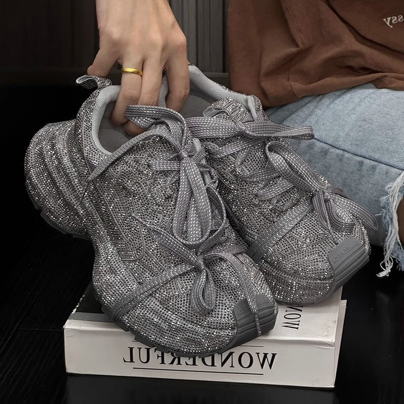 Sneaker Nữ Gypsophila Đính Đá Đế Dày Tăng Chiều Cao