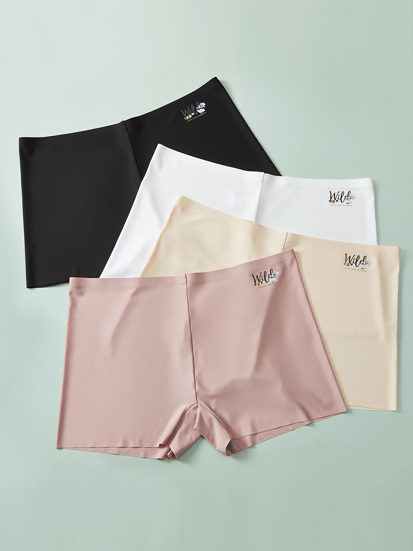 4 條裝女士加大尺碼高腰純色無縫內褲 - 中等彈性，優雅設計 - 適合追求舒適和支撐的女性 - 適合日常穿著