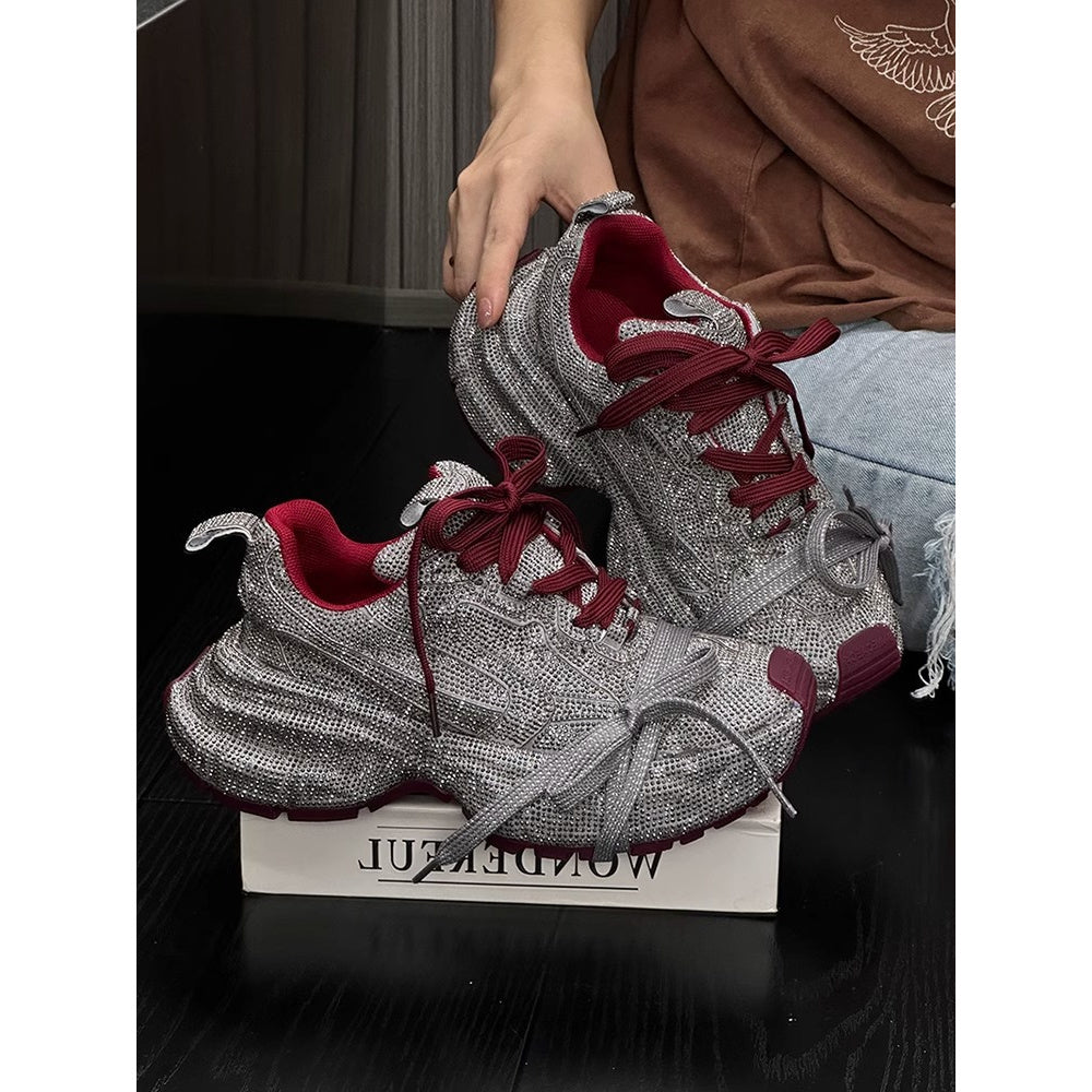 Sneaker Nữ Gypsophila Đính Đá Đế Dày Tăng Chiều Cao