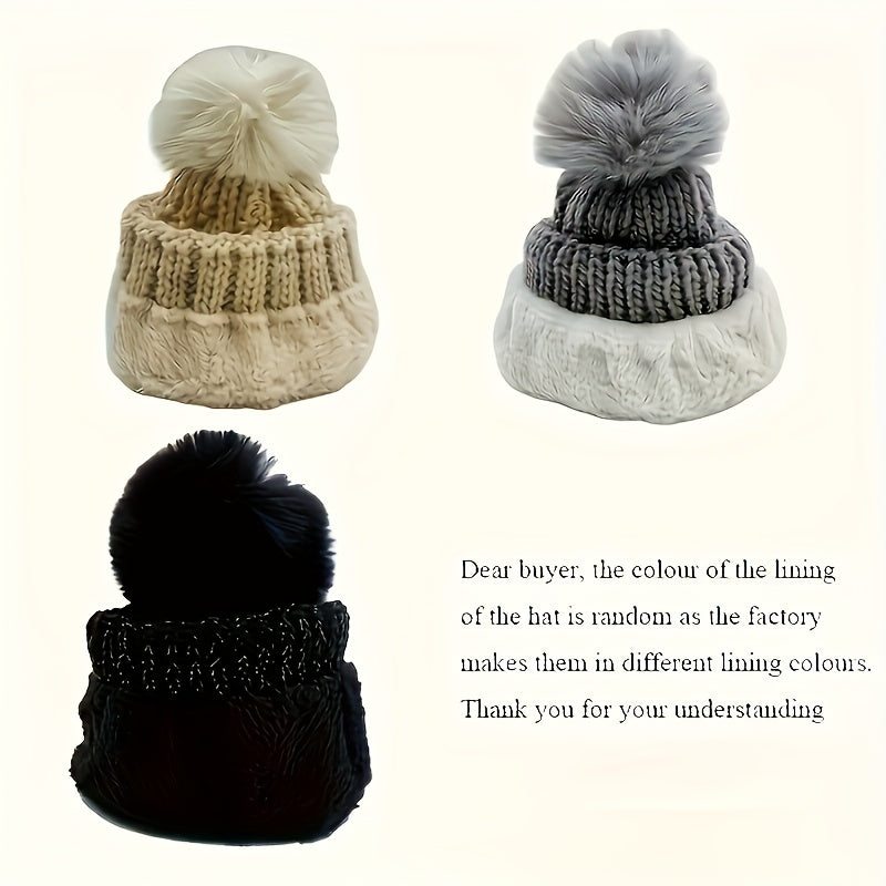 2pcs Winter Warm Set: Windproof Thick Beanie & Scarf Combo with Earmuffs-like Ear - Elastic Stretch Fit Striped Unisex Hat and Scarf for &, Hand Washable Polyester (Gray) - Cold Weather Accessories - Daisan Mart