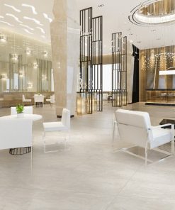 Dong Tam 80×80 white gray marble pattern matte glazed tiles GRANITE 8080ROME002-H+