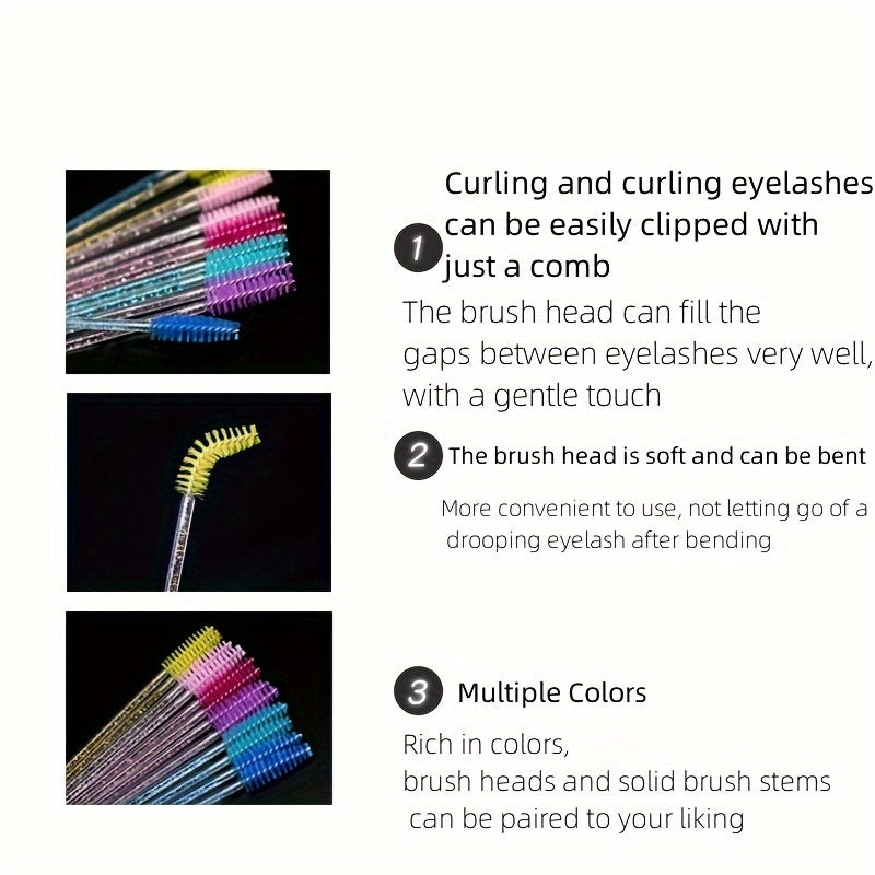 Set of 20 Multi-purpose Crystal Mascara Brushes for Convenient Eyelash Brushing
