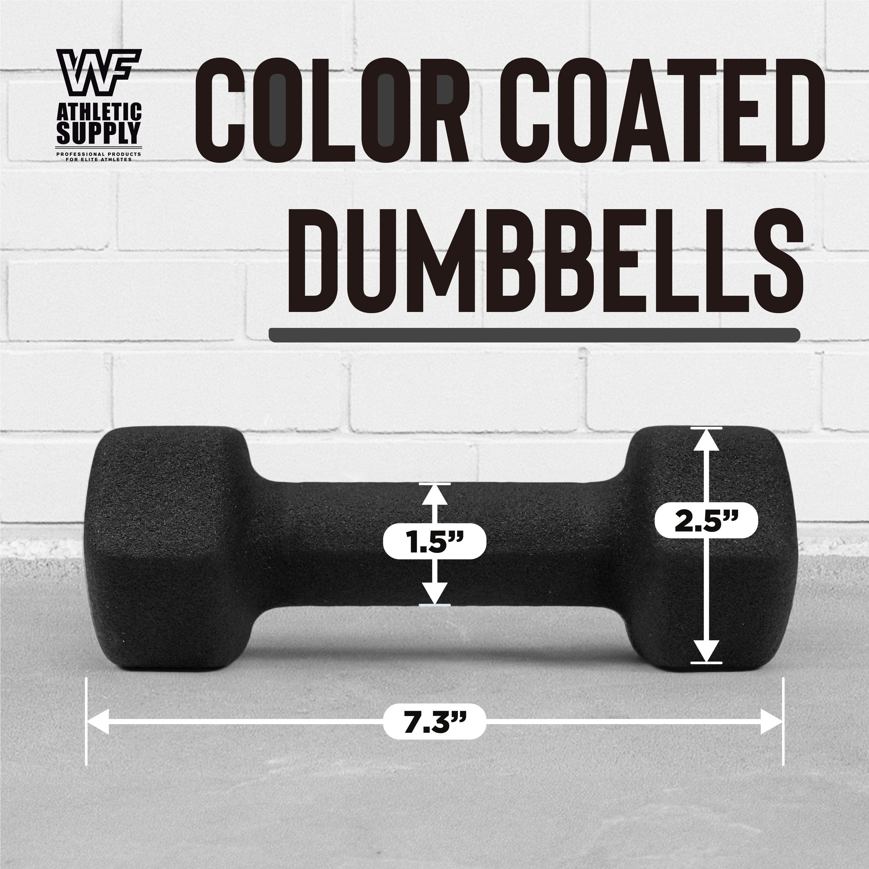 CAPHAUS Neoprene Anti-Slip Dumbbells, Hexagonal Shape