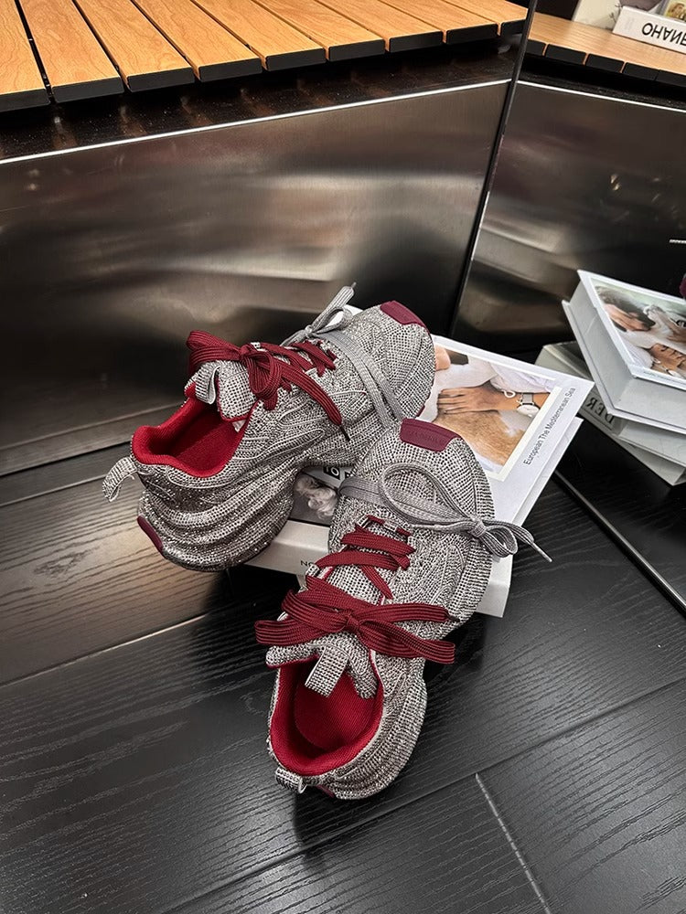 Sneaker Nữ Gypsophila Đính Đá Đế Dày Tăng Chiều Cao