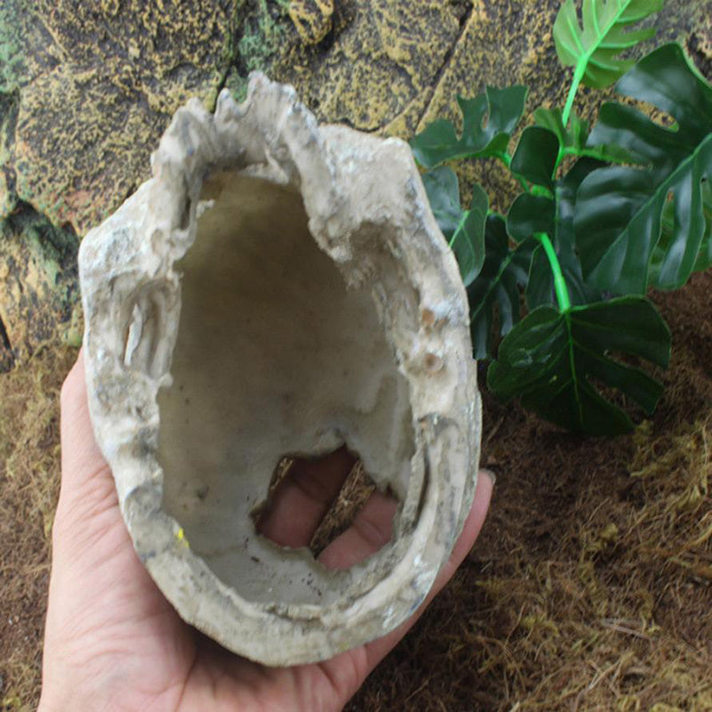 Aquarium Decor Accessories, Skull Skeleton Statue, Lizard Hideout, Lizard Cave, Glass Container for Aquarium, Reptile Hideaway Cave, Suitable for Aquarium Fish Tank Landscape Decoration Reptile Habita - Daisan Mart