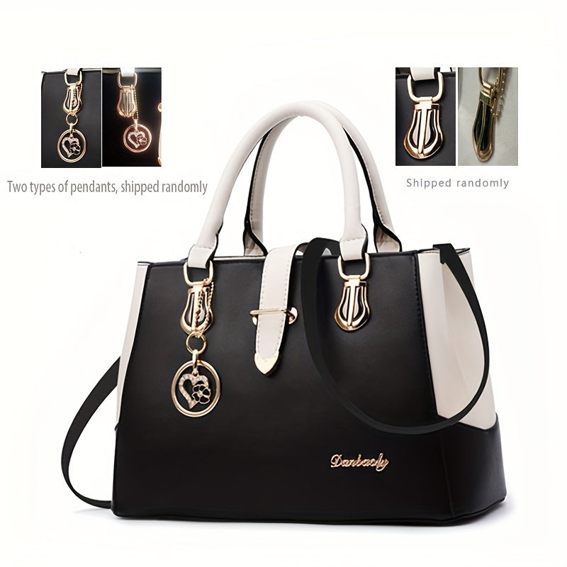 Elegant Women's Handbag with Letters, Convenient Double Strap