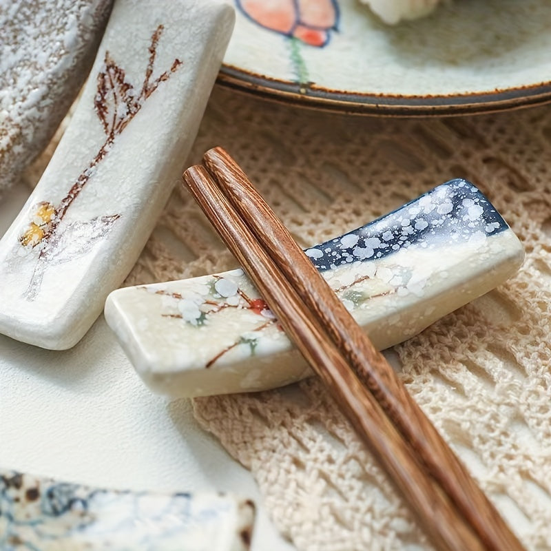5pcs Ceramic Chopsticks Rack, Household Chopsticks Rest and Western Food Knife Fork Spoon Holder