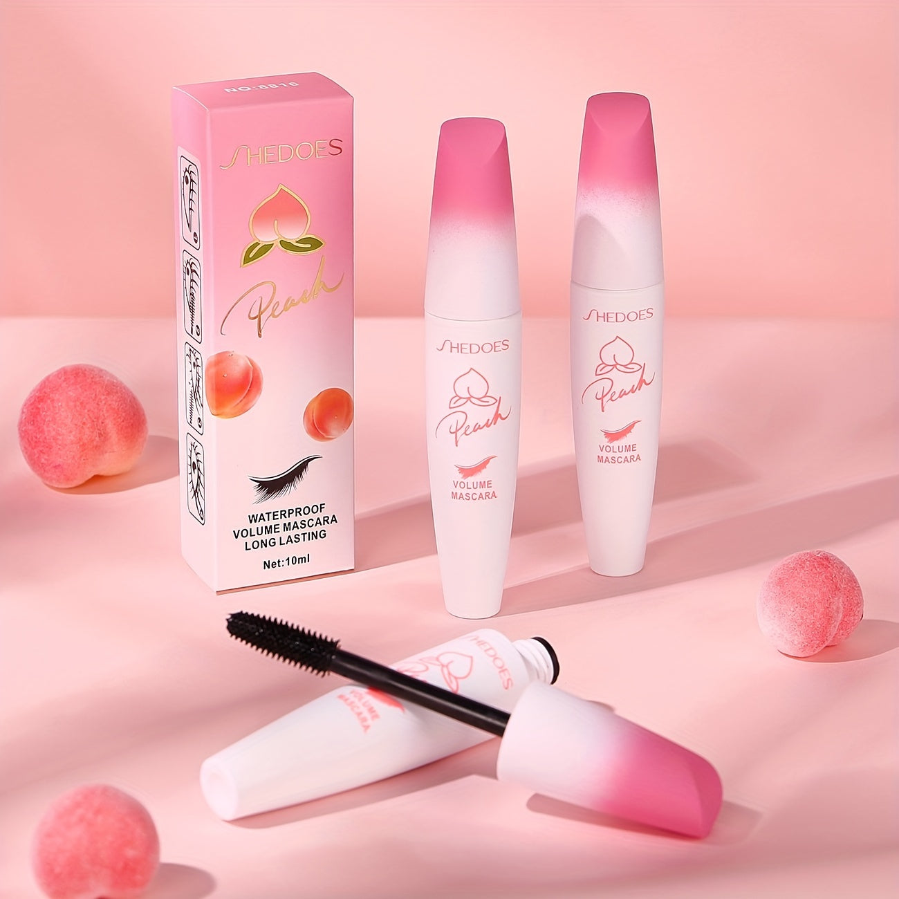 Waterproof Peach Mascara - Long Lasting, Amazing Thick Lashes