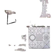 5mm square ceramic floor tiles, glossy surface, antique cement style 