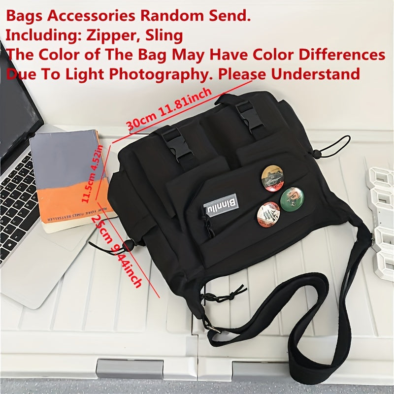 Men's Canvas Crossbody Bag, Spacious, Convenient for Laptop