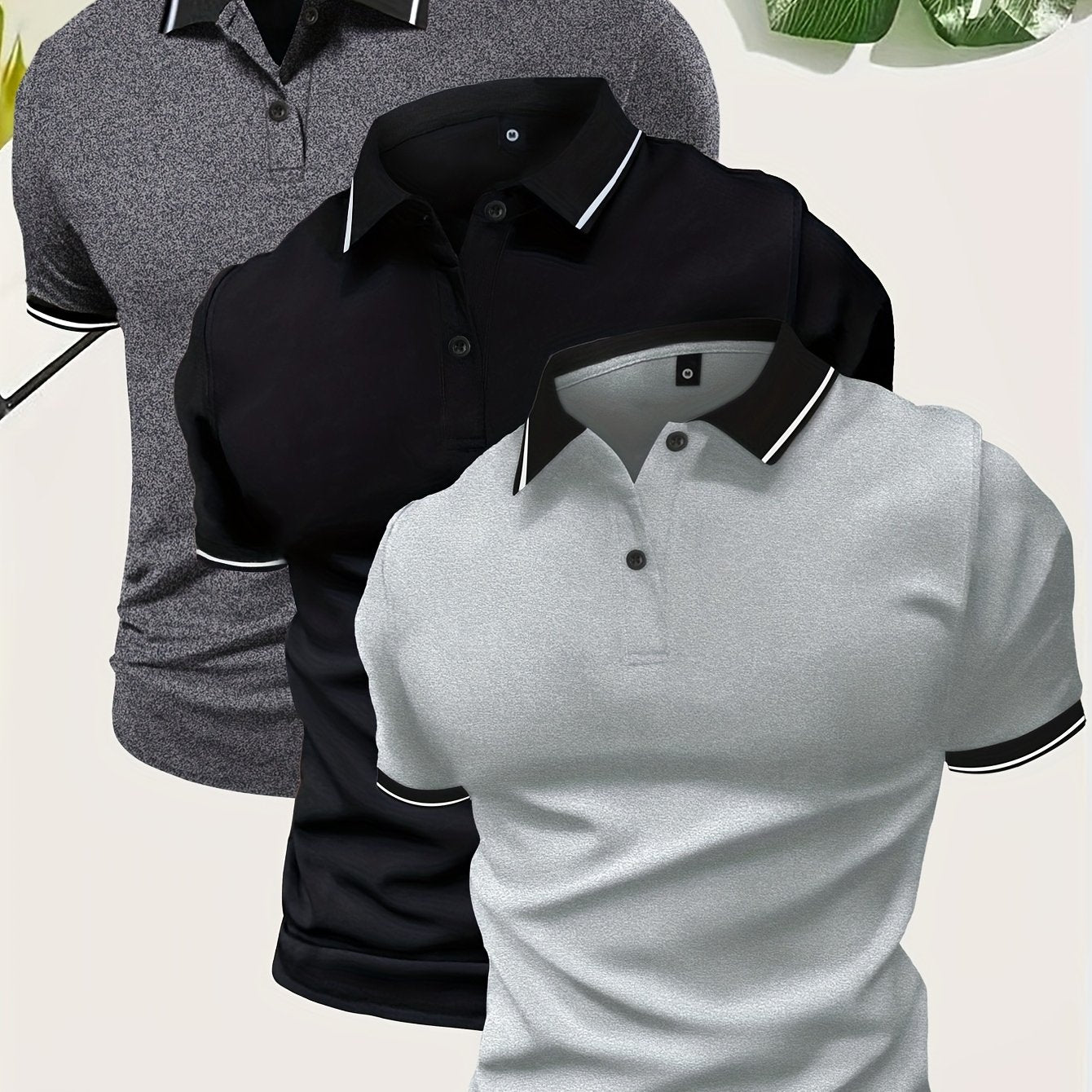 Áo Golf Nam 3 Chiếc Thoáng Khí Cổ Tim Mặc Hè