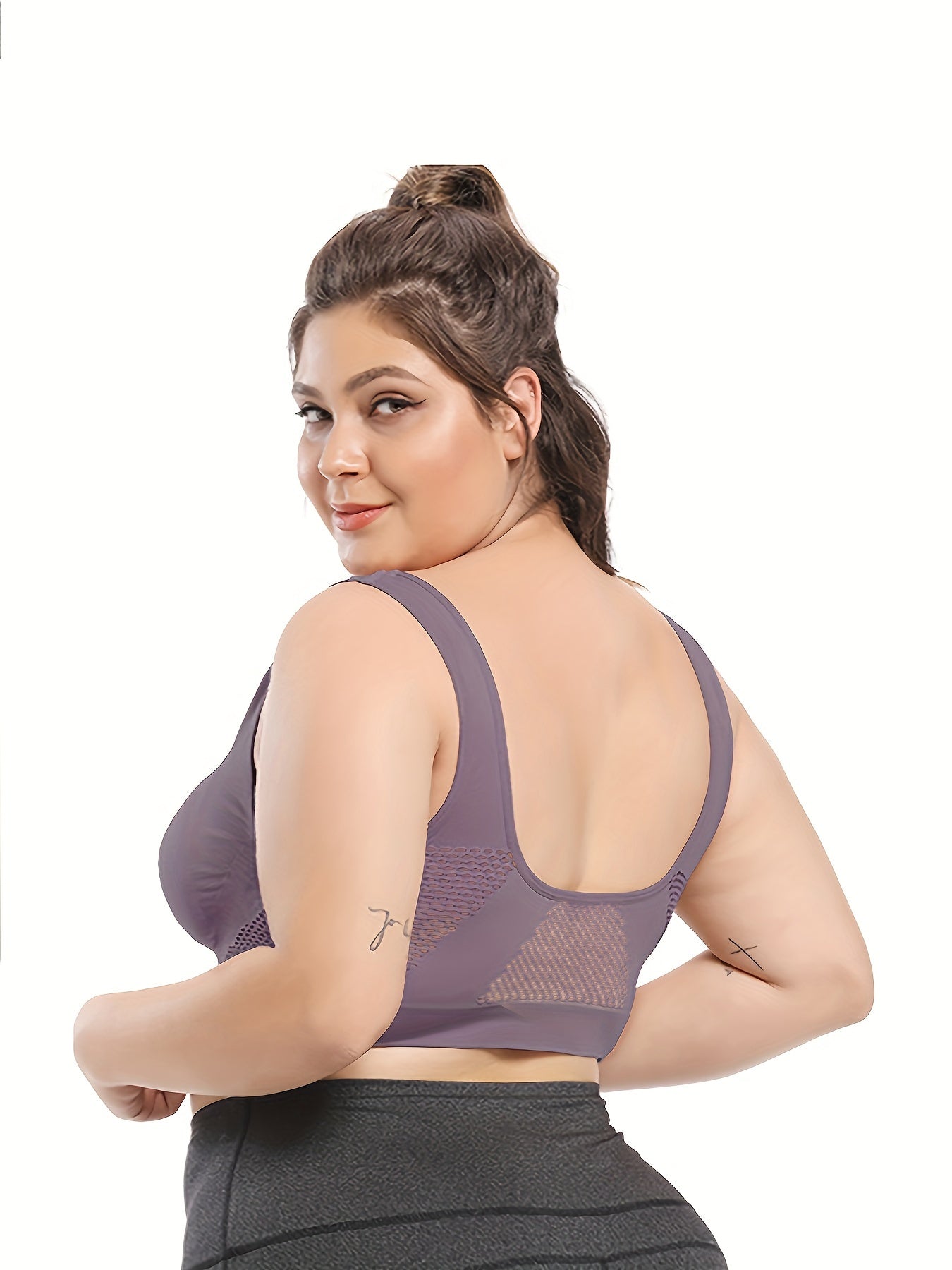 Áo Bra Thể Thao Nữ Big Size Không Đường May, Tím Nhẹ