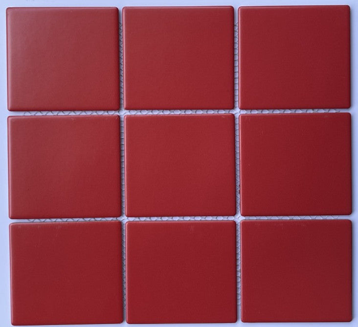 Red Matte Glazed Mosaic Tile, size 97x97mm, code 906