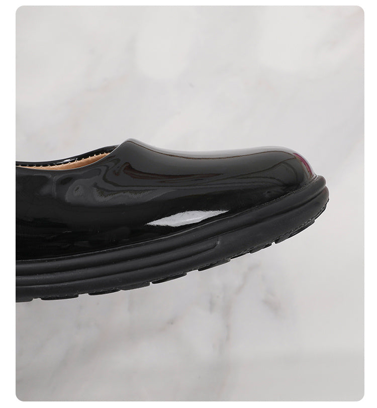 Black Doll Shoes for Girls - Pretty Bow, Anti-Slip, for School