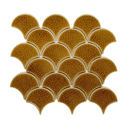 Yellow Cracked Glaze Fish Scale Mosaic Tile SH_XFB90070