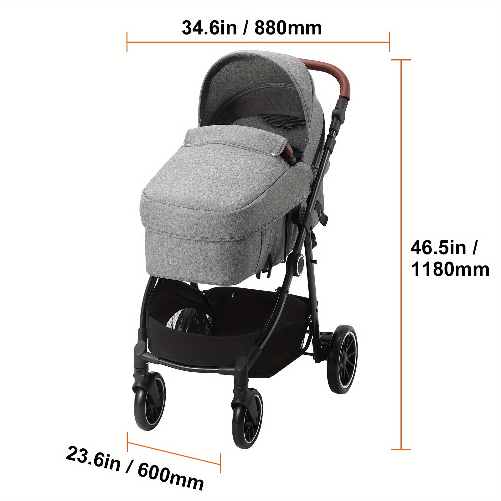 VEVOR Baby Stroller, Convenient 3 Modes, Dark Gray