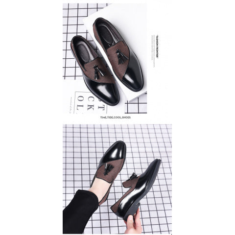 Men's Black Glossy Loafers - Elegant &amp; Luxurious