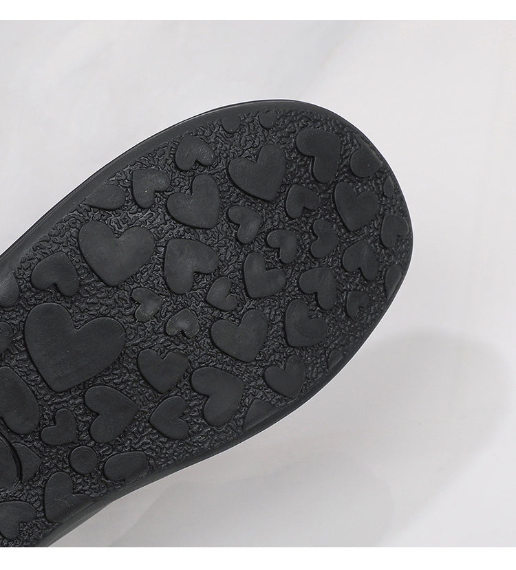 Black Doll Slippers for Girls - Anti-slip Sole, Comfortable