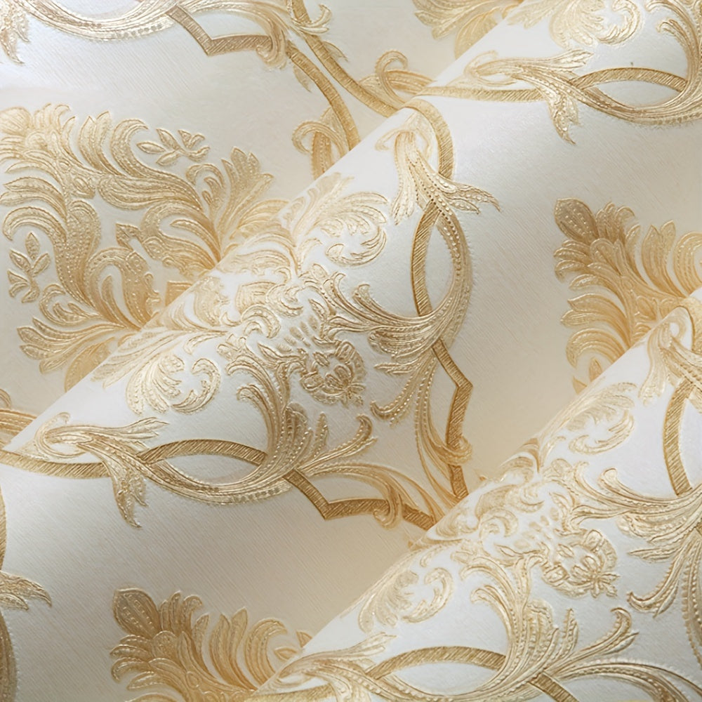 3D Wallpaper with Exquisite European Damask Pattern