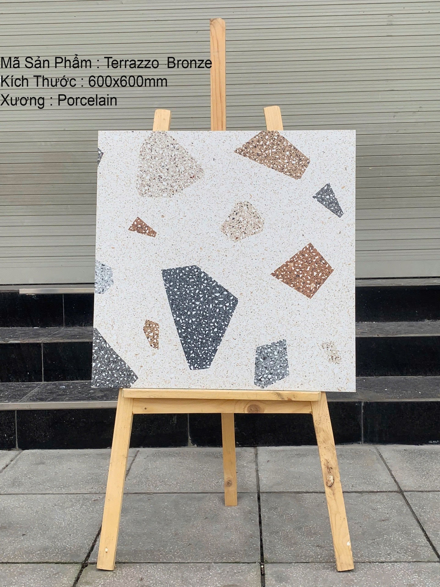 600x600 Terrazzo Tiles India Bronze