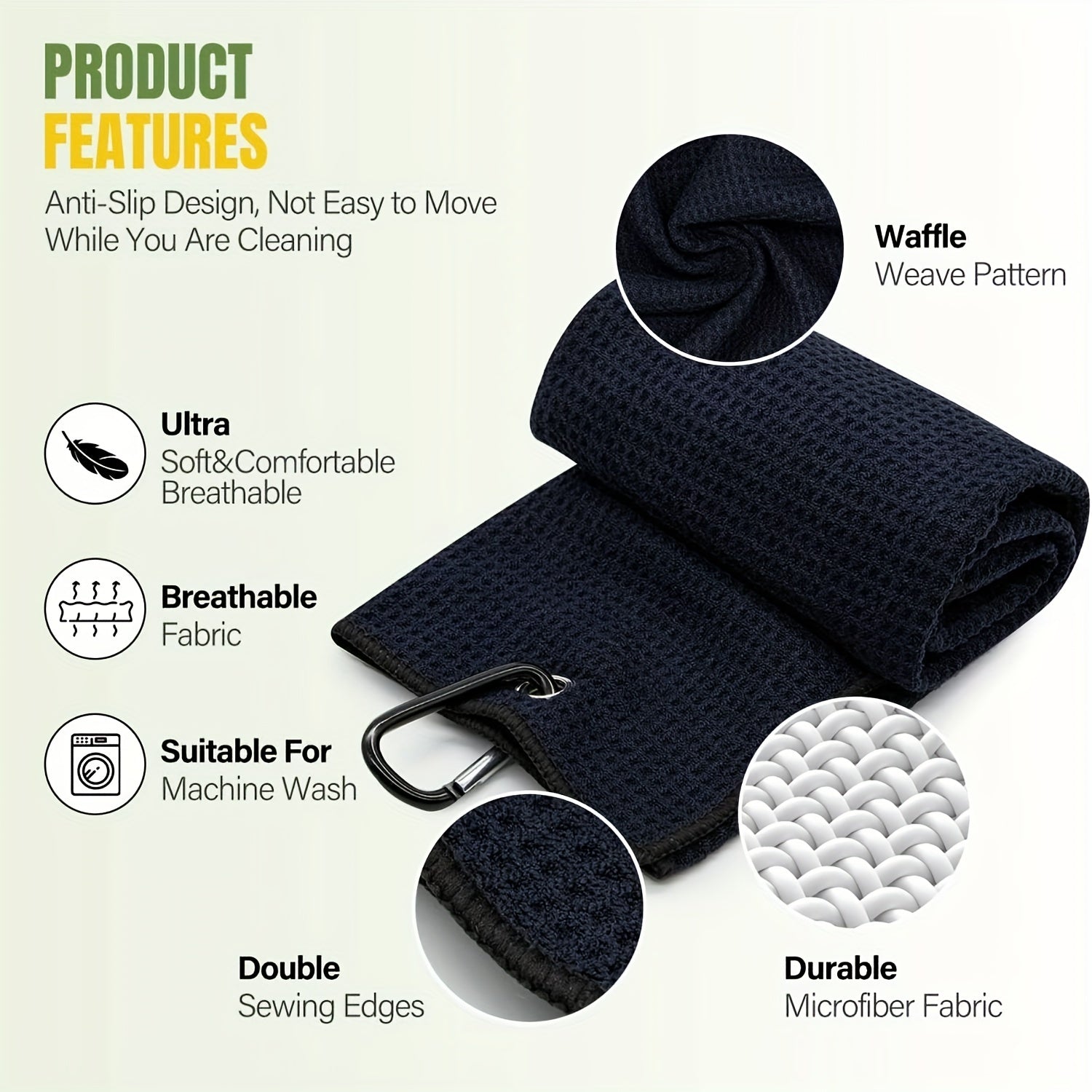 Fun Embroidered Golf Towel with Hook, Unique Golf Gift