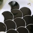 Black fish scale mosaic with glossy enamel GP-FT117BL